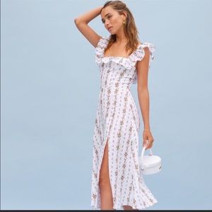 **ISO** Reformation Amethyst Linen Dress in Poppyseed in a size 2